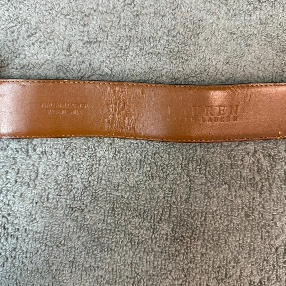 Lauren Ralph Lauren Navy Blue Croc Embossed Italian Leather Belt XL 1211412